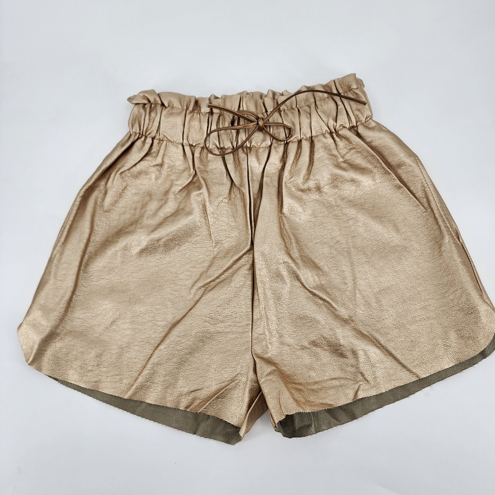 Storets High Waisted Gold Shorts Size S/M